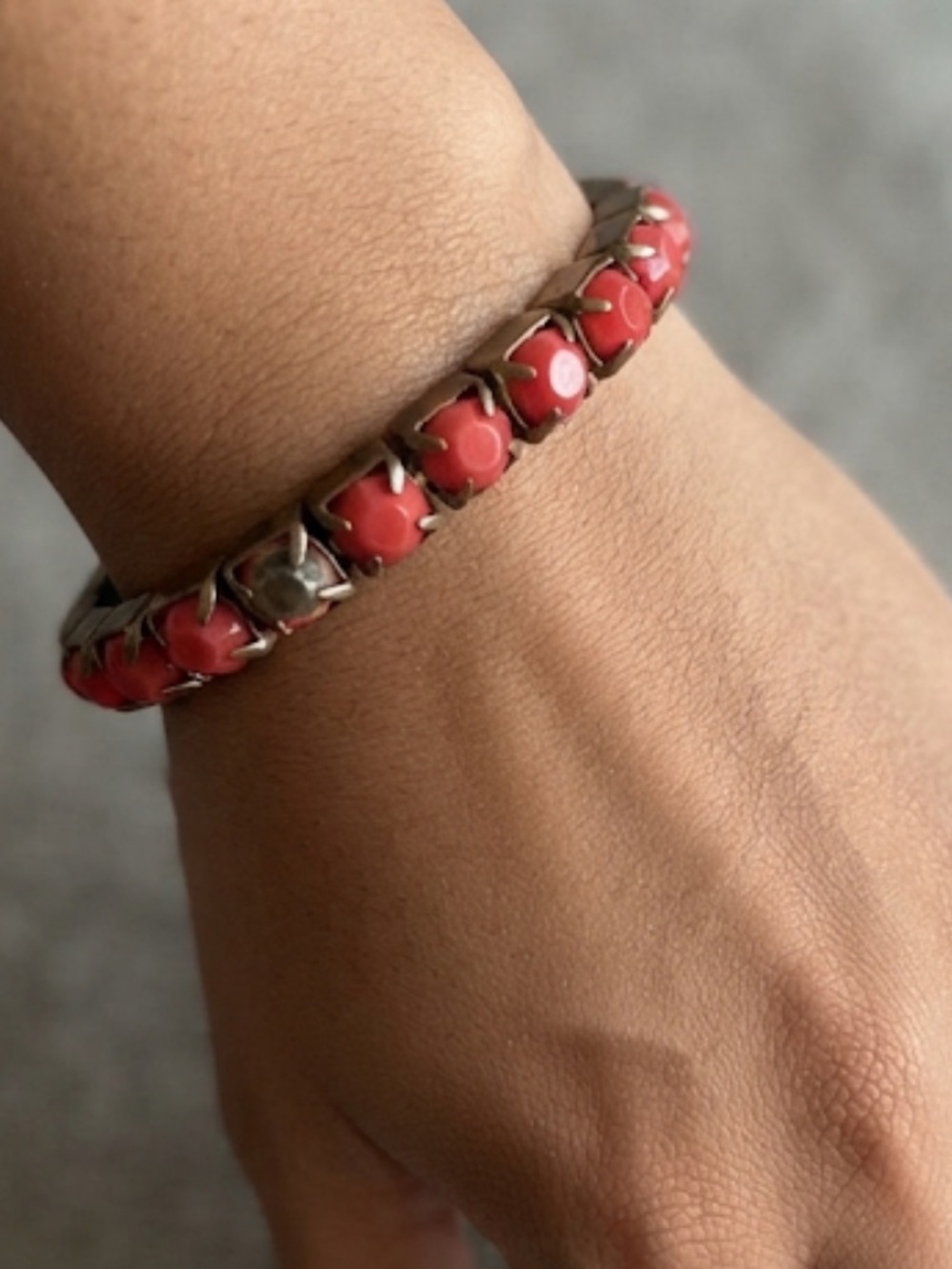 Elegant Red and Gold Bracelet